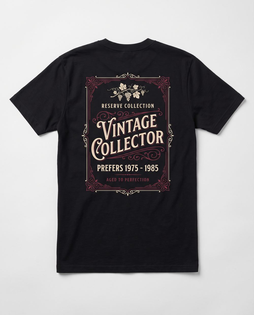 Vintage Collector wine label back print concept